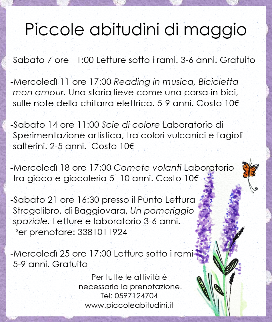 Calendario attività di maggio