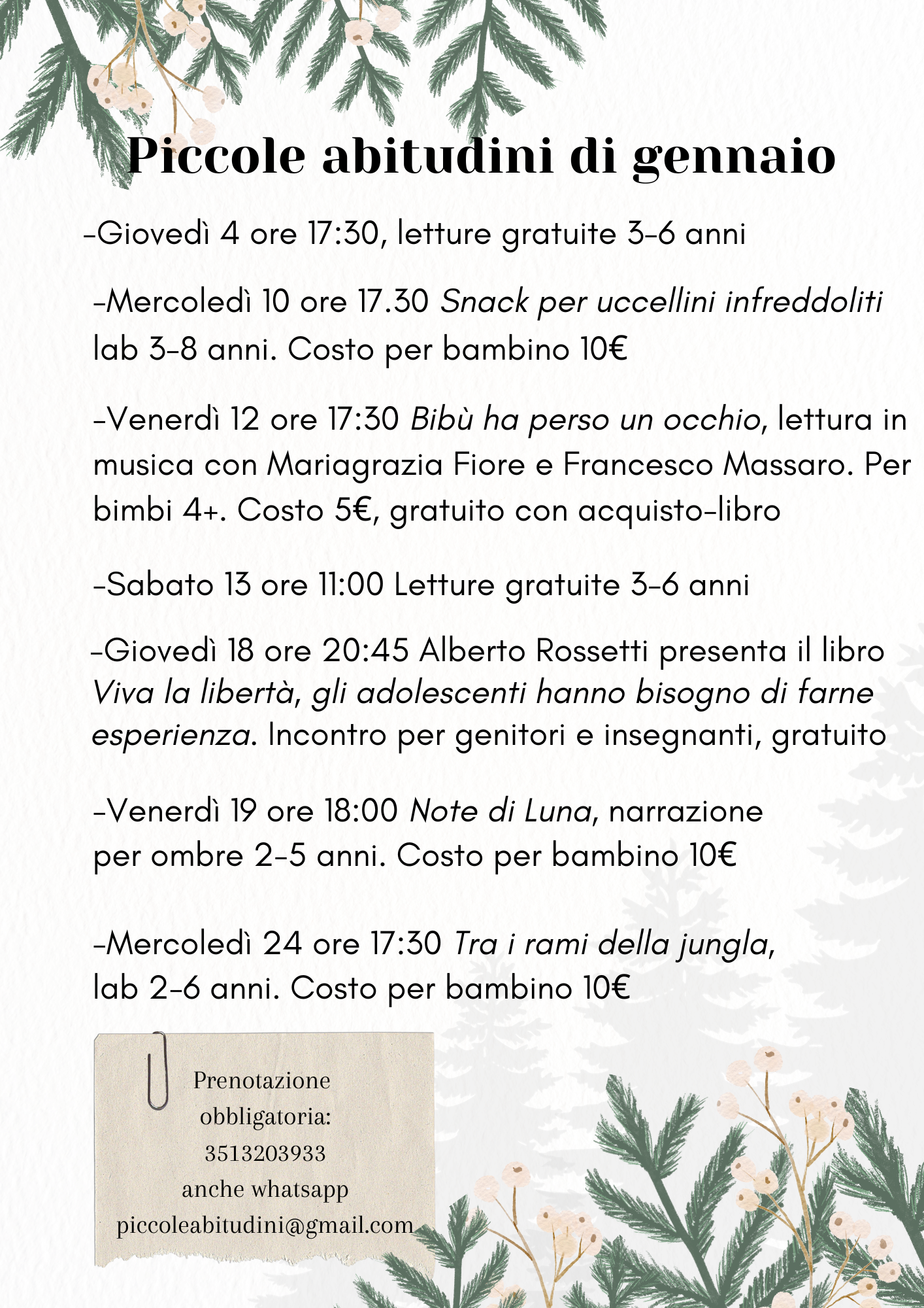 Calendario di gennaio