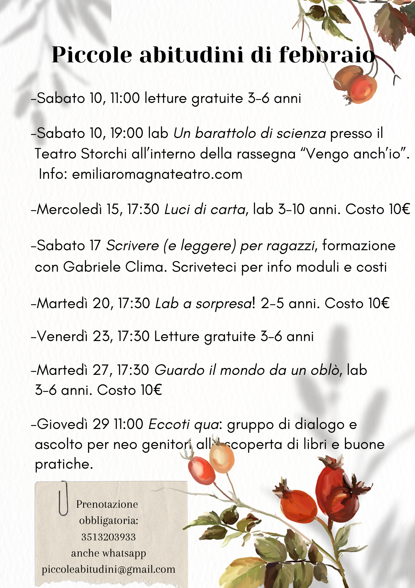 Calendario febbraio