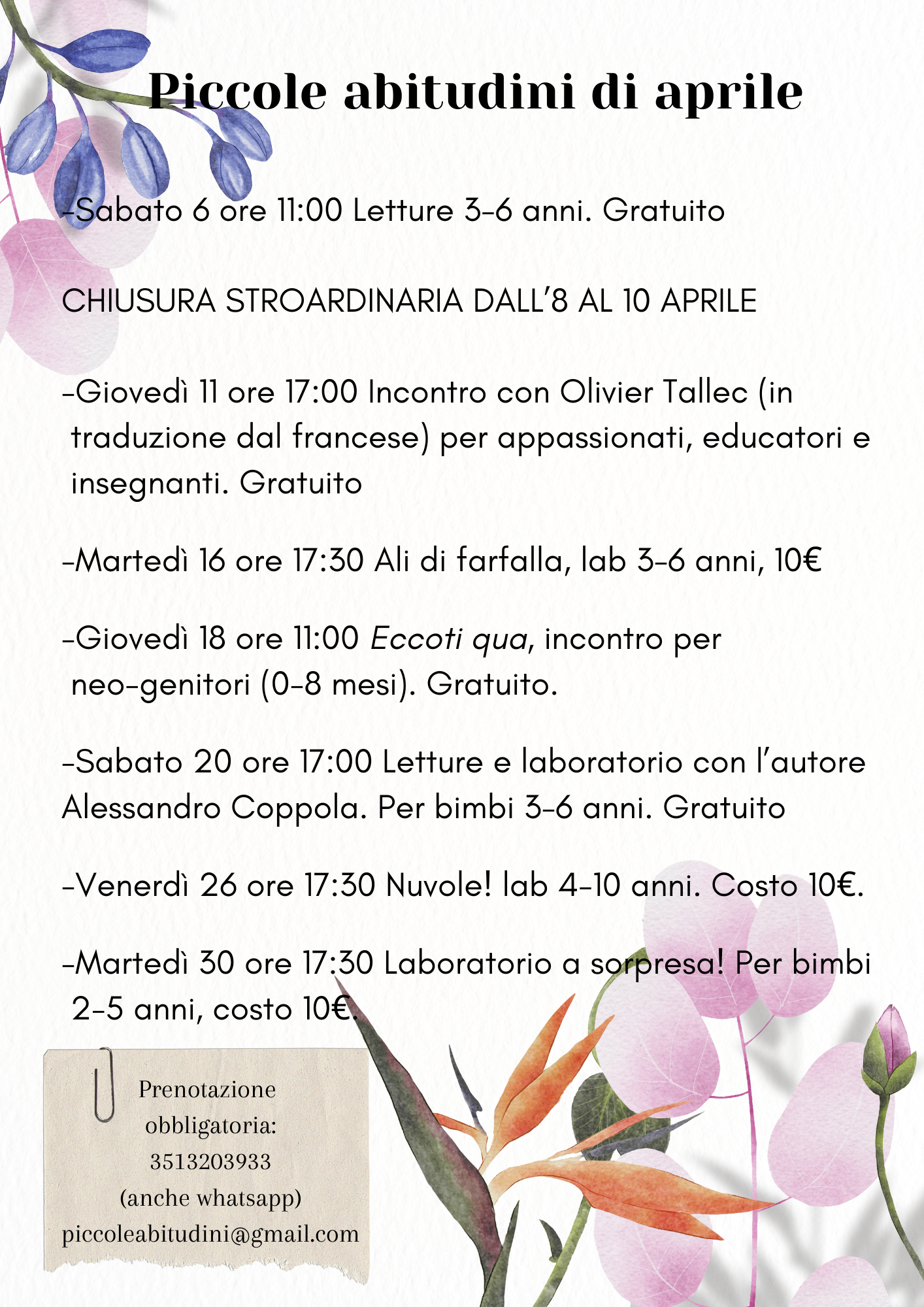 Calendario aprile